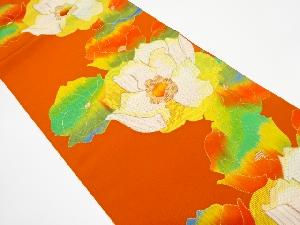 花模様織り出し　名古屋帯